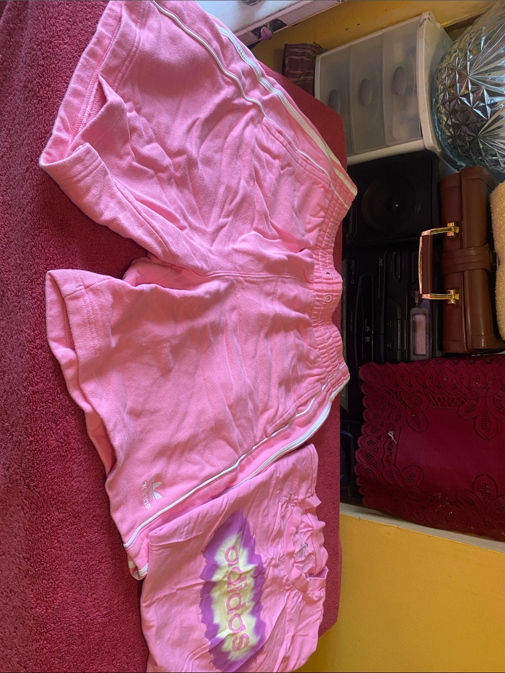 adidas Pink Athletic Women's Shorts with Side Stripes